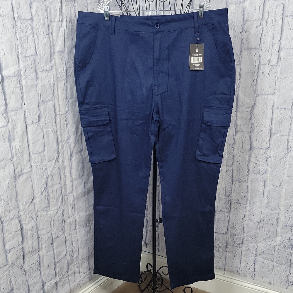 Men's Navy Cargo 4‎ Way Flexible Stretch Pants Size 44